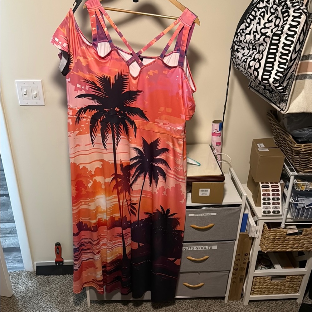 Tropical Sunset Maxi Dress 5W